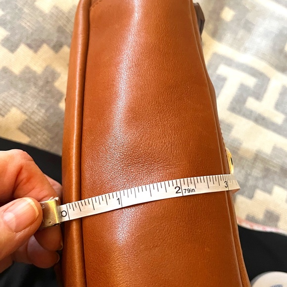 Ralph Lauren Collection Ricky Bag - Tan Leather Shoulder Bag with Chain Straps - Picture 14 of 16